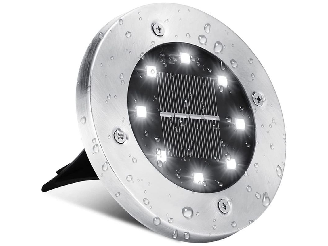 Luz solar Nova Line ao ar livre, 8 LEDs, IP65, resistente à água, jardim, caminho, passo, branco frio, 8 peças | S/MARCA
