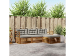 Vidaxl Conjunto De Sofás Para Exterior Cinza Natural E Claro