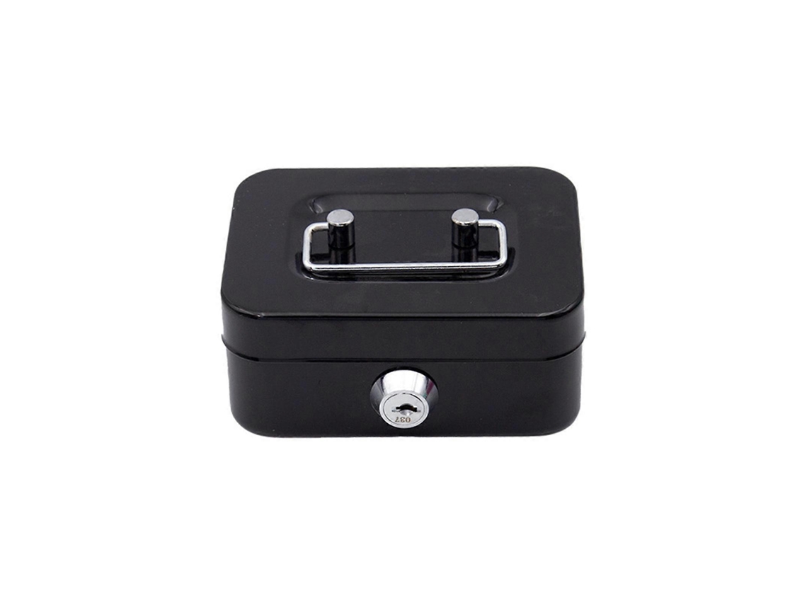 Cofrinho Portátil com Cadeado e Chave, Mini Cofre para Dinheiro, Compartimento Seguro para Moedas, Recipiente para Guardar Troco, Preto BRILVIBERA