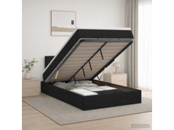 Vidaxl Cama Ottoman Com Colchão Preto 120 X 190 Cm Tecido