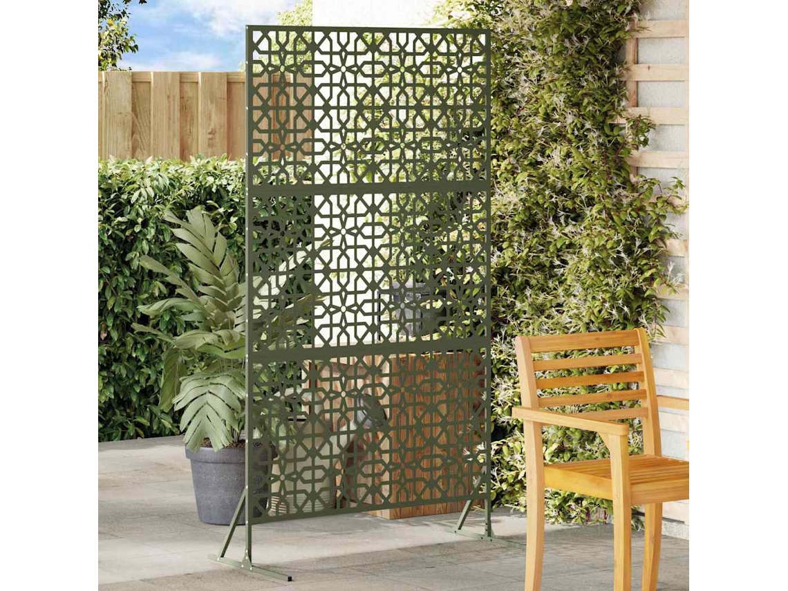 Vidaxl Protetor De Privacidade 100 X 50 X 180 Cm Aço Verde-azeitona