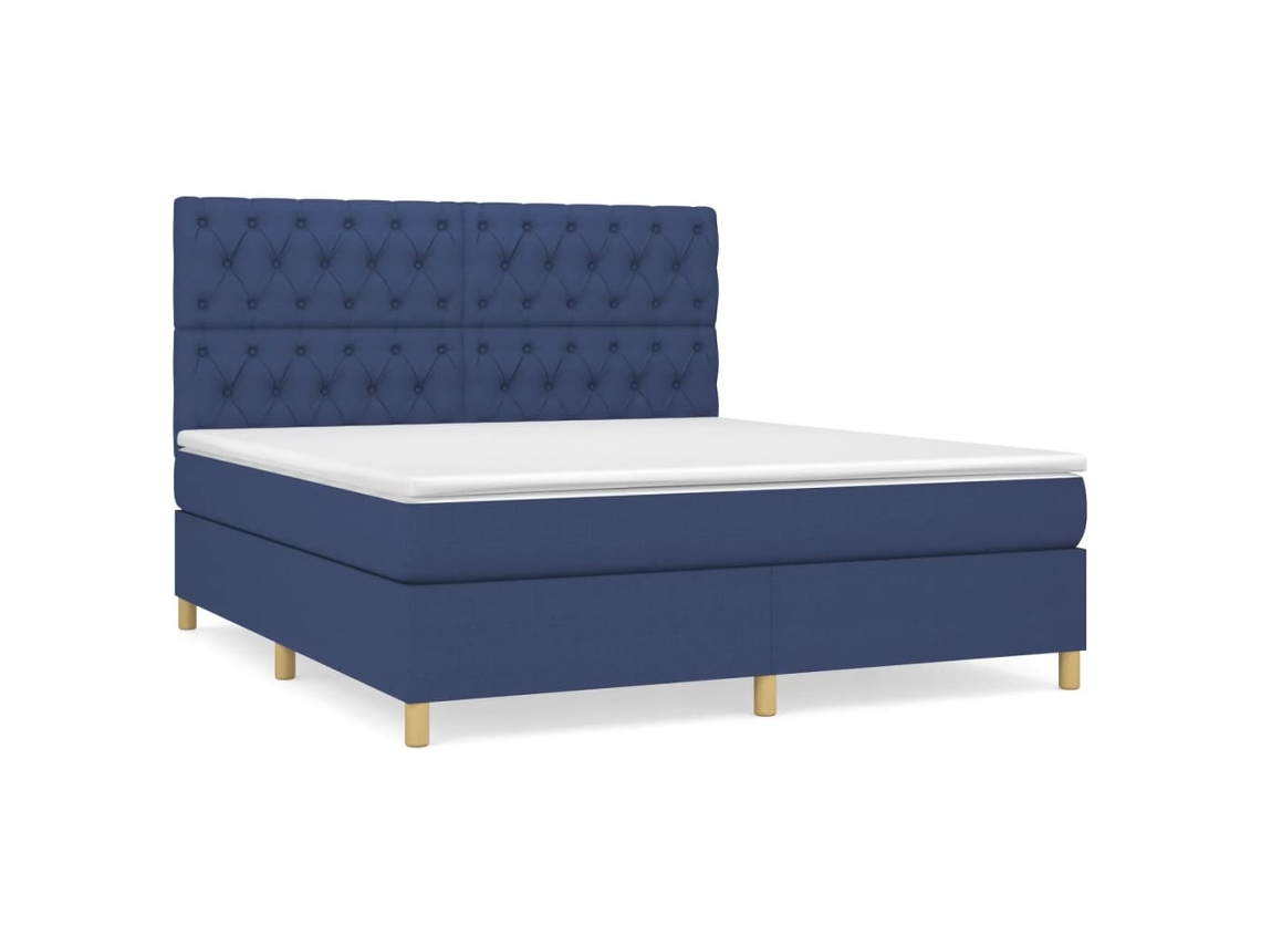 Box Spring Bed, Box Spring Beds Vidaxl Azul Tecido (160 X 200 Cm)