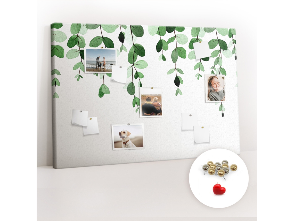 Quadro De Cortiça Folhas De Plantas Para O Corredor Espelharte (120x80 Cm)