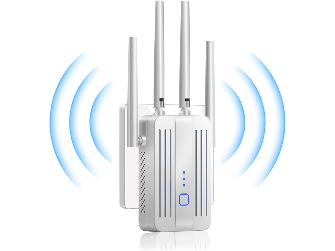 Amplificador Wi-Fi Slowmoose Dual Band 2.4G/5G, 1200 Mbps, alcance de 10.000 pés quadrados, compatível com mais de 45 dispositivos (branco)
