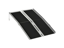 Rampa Dobrável Para Cadeira De Rodas, 122 X 73,5 Cm, Portátil, Em Alumínio, Com Soleira Antiderrapante, Preta.