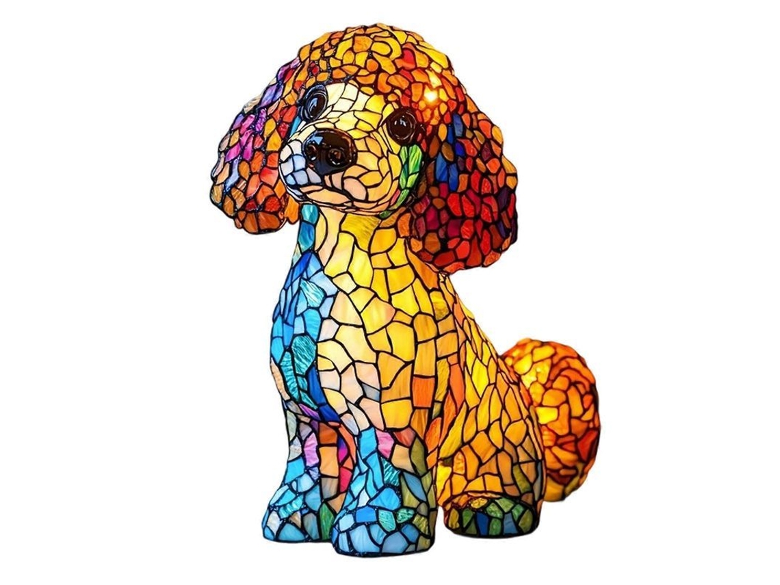 Lâmpada De Mesa Led Com Forma De Cachorro Teddy Arte Luz Noturna Fofa Presente Para Amantes De Cães A