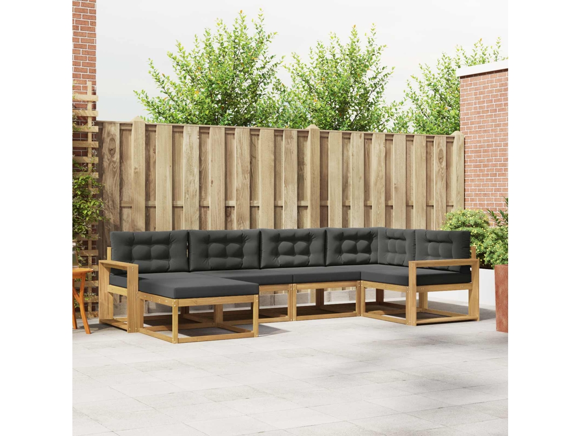 Vidaxl Conjunto De Sofás Para Exterior 5 Unid. Branco E Antracite