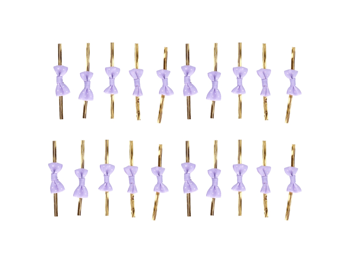 20 Lacinhos Em Laço Para Embalagens De Biscoitos Cor Roxo