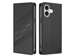 Capa Carteira Para Iphone 17 Estilo Punk Com Estampa - Preta