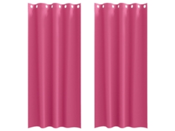 Maison Exclusive - Cortinas Blackout Com Argolas 2 Pcs Rosa Brilhante 260 X 140 Cm