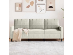 Vidaxl Sofá De 3 Lugares 180 Cm Veludo Cor Creme