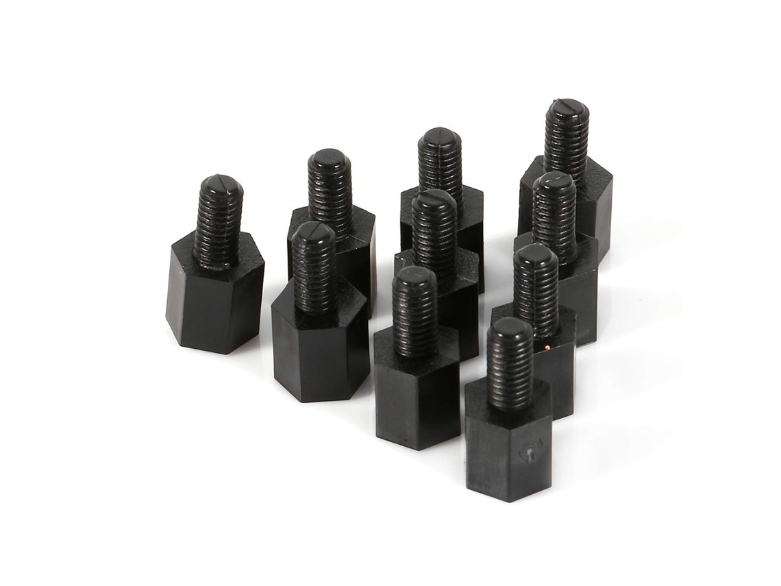 Kikumi 100 Unidades M2 M3 M4 Plástico Nylon Hexagonal Macho Fêmea Espaçador Parafuso De Porca Cabeça Redonda