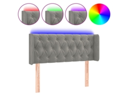 Cabeceira de Cama com Luzes Led Veludo Cinza Claro MAISON EXCLUSIVE (103x16x78 cm)
