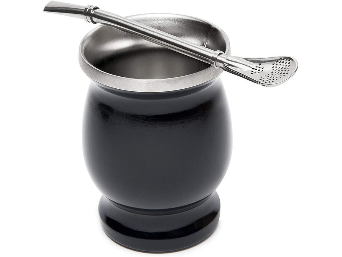 Set De Taza Mate De Doble Pared Con Cuchara Para Yerba Mate Café Agua