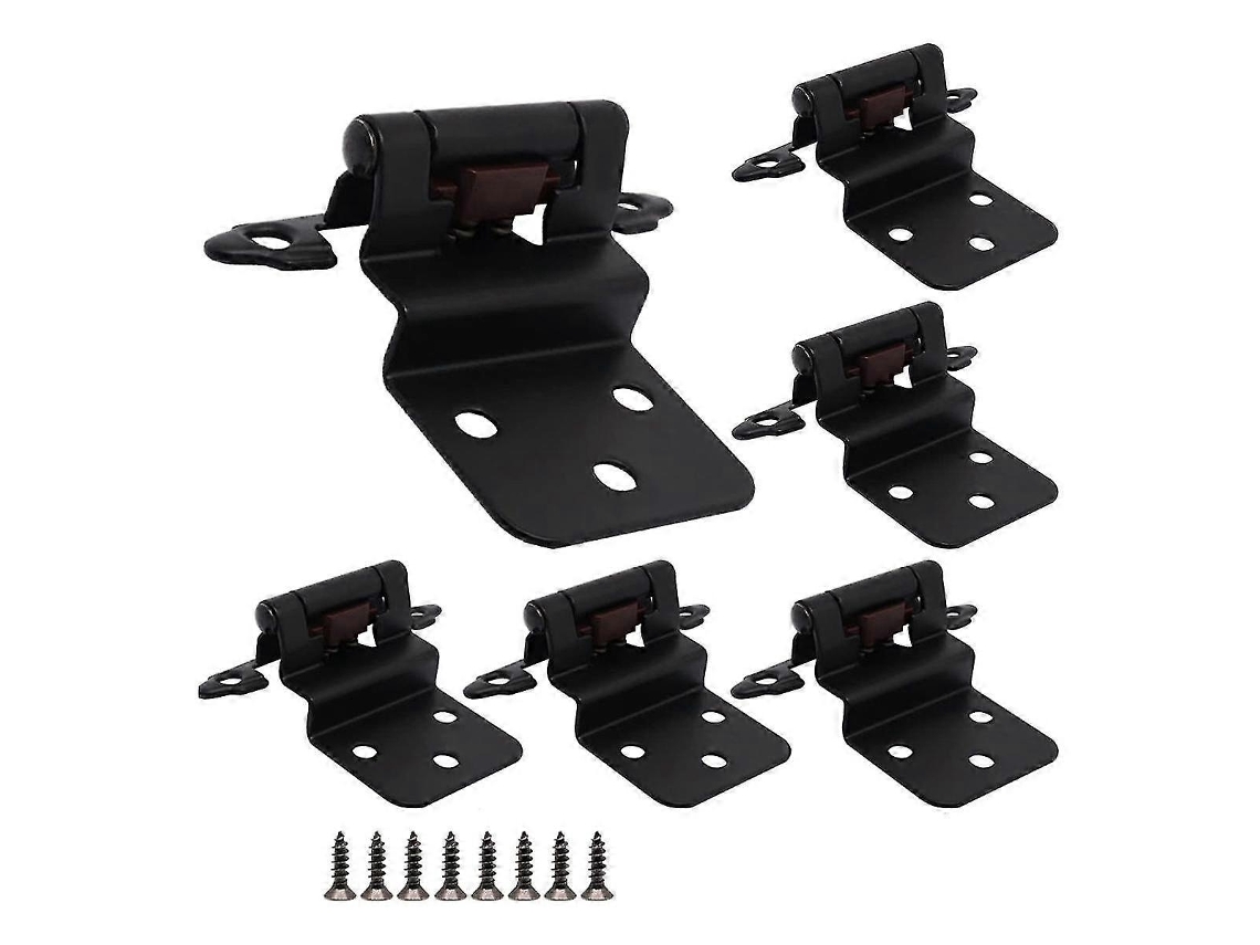 Dobradiças Para Armário, Pacote Com 8 Unidades, 3/8 Polegadas, Embutidas, Pretas, Para Portas De Armário Com Montagem Frontal Plana