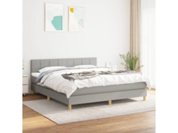 Vidaxl Cama Com Molas/colchão 180x200 Cm Tecido Cinzento-claro