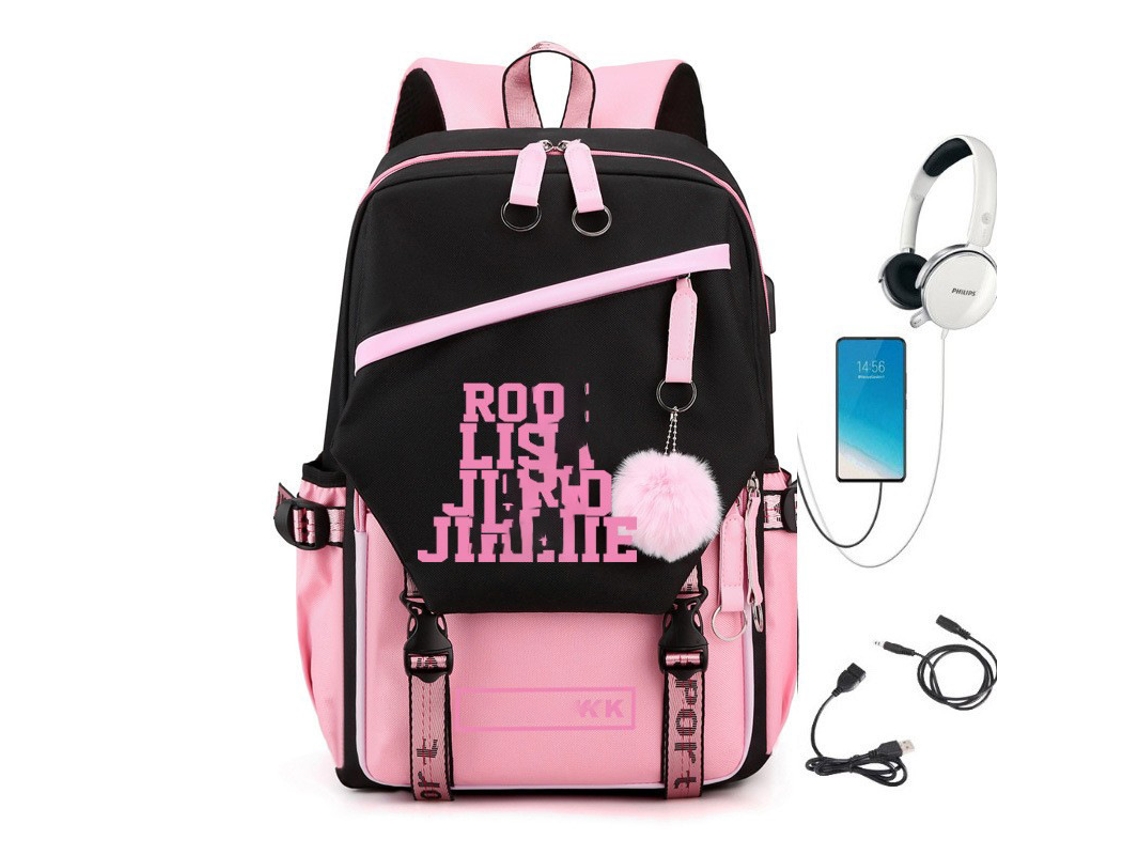 Mochila Escolar Blackpink Rosa Para 4 Pessoas