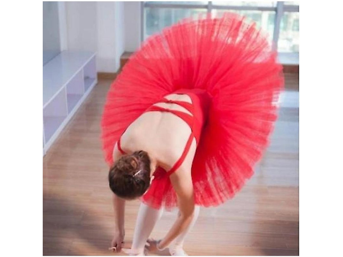 2026-tutu Profissional De Ballet Para Mulheres Em Preto, Branco E Vermelho Com 5 Camadas E Tamanhos S-xxl L Rojo