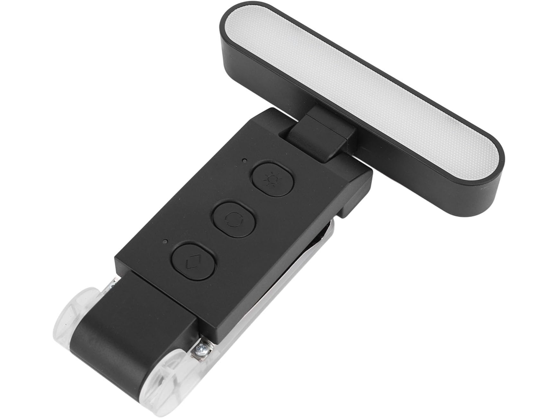 Luminária De Leitura Akozon Recarregável Via Usb Com Clipe, 6 Níveis De Brilho E 5 Cores, Dobrável, Led, Para Uso Na
