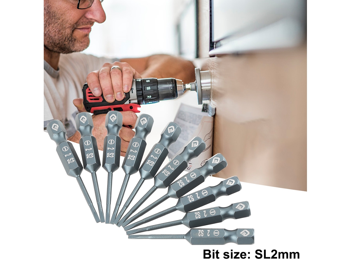 Conjunto De Bits De Chaves De Fenda De Cabeça Plana Laxiscreed Em Aço S2, 50 Mm De Comprimento