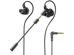 Fones De Ouvido Intra Auriculares Com Cancelamento Ruído, Alcance De 1, 2m, Na Cor Preta Interface De 3, 5mm