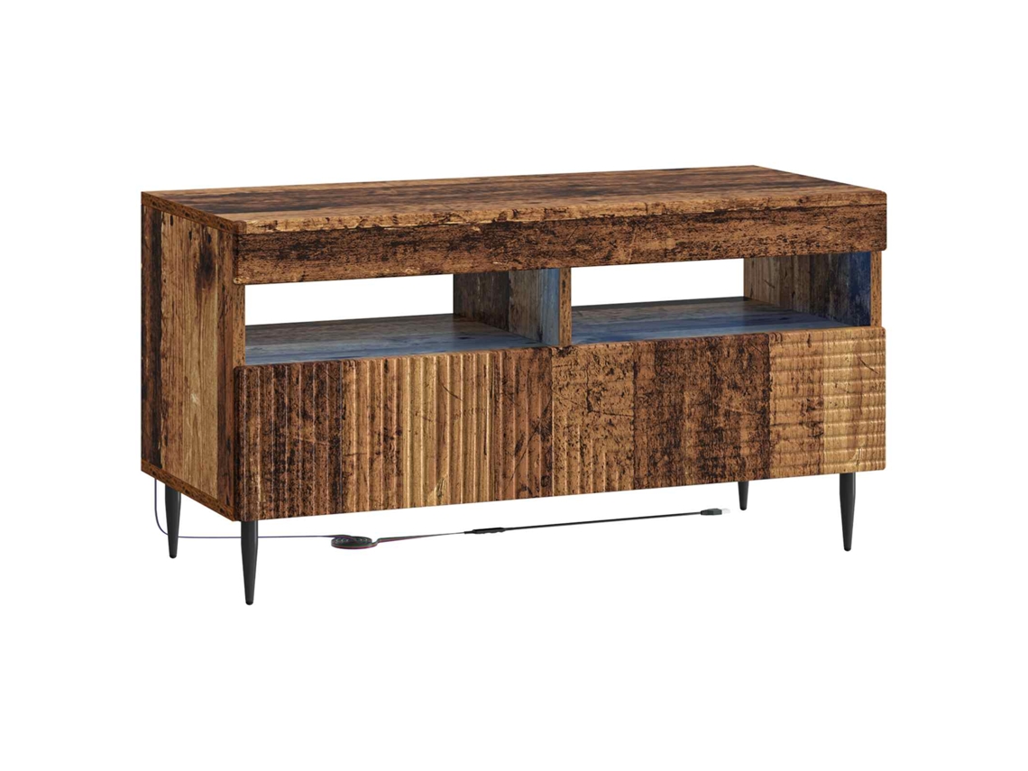 Vidaxl Gabinete De Tv Led Madeira Antiga Derivados De Madeira