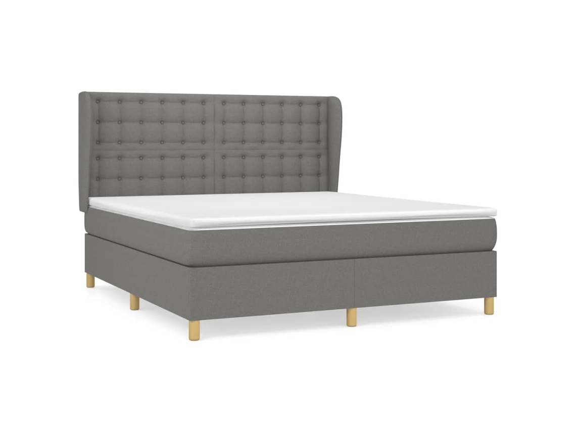 Cama com Molas/Colchão 180x200 Cm em Tecido Cinzento Escuro MAISON EXCLUSIVE
