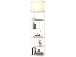 Luminária de Chão com Prateleiras Brilho e Temperaturas de Cor Ajustáveis ​​3000k 6500k e Timer 40x29x171 Cm Branco ORBITRA COMMERCE