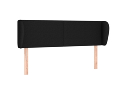 Cabeceira de Cama com Abas Tecido Preto MAISON EXCLUSIVE (147x23x78 cm)