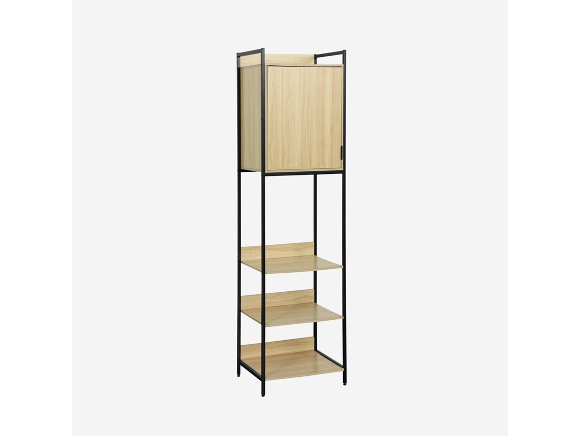 Roupeiro Módulo Prateleiras Porta SWEEEK Panneaux de particules Preto (190x48x60)