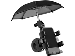Suporte Robusto Para Celular Em Bicicleta Elétrica, Feito Em Abs E Silicone, Com Guarda-chuva Integrado.
