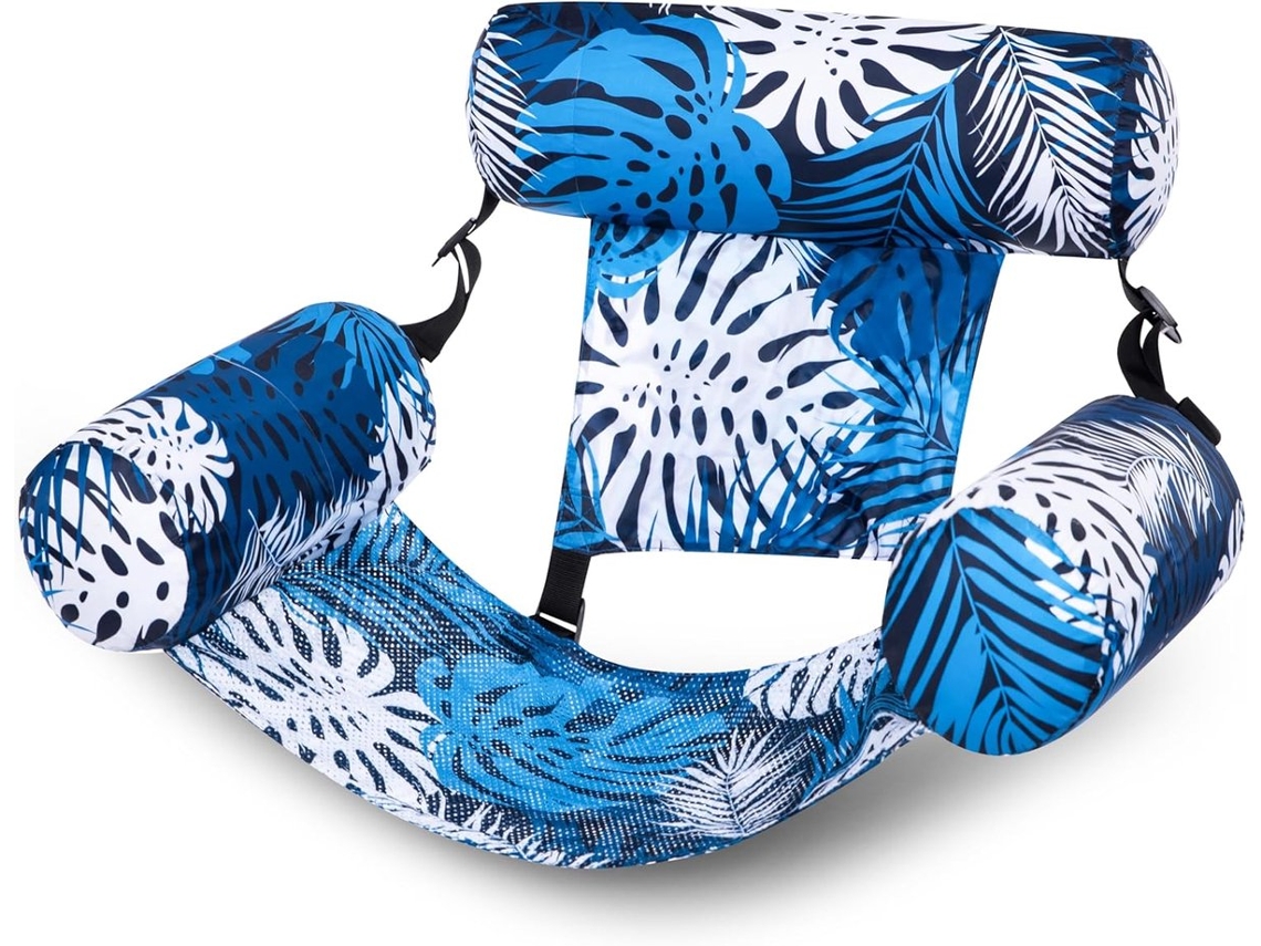 Boia Inflável Para Adultos - Espreguiçadeira Inflável - Dobrável - Rede Flutuante - Azul