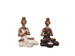 Porta velas, Mulher Yoga Branco BRILVIBERA