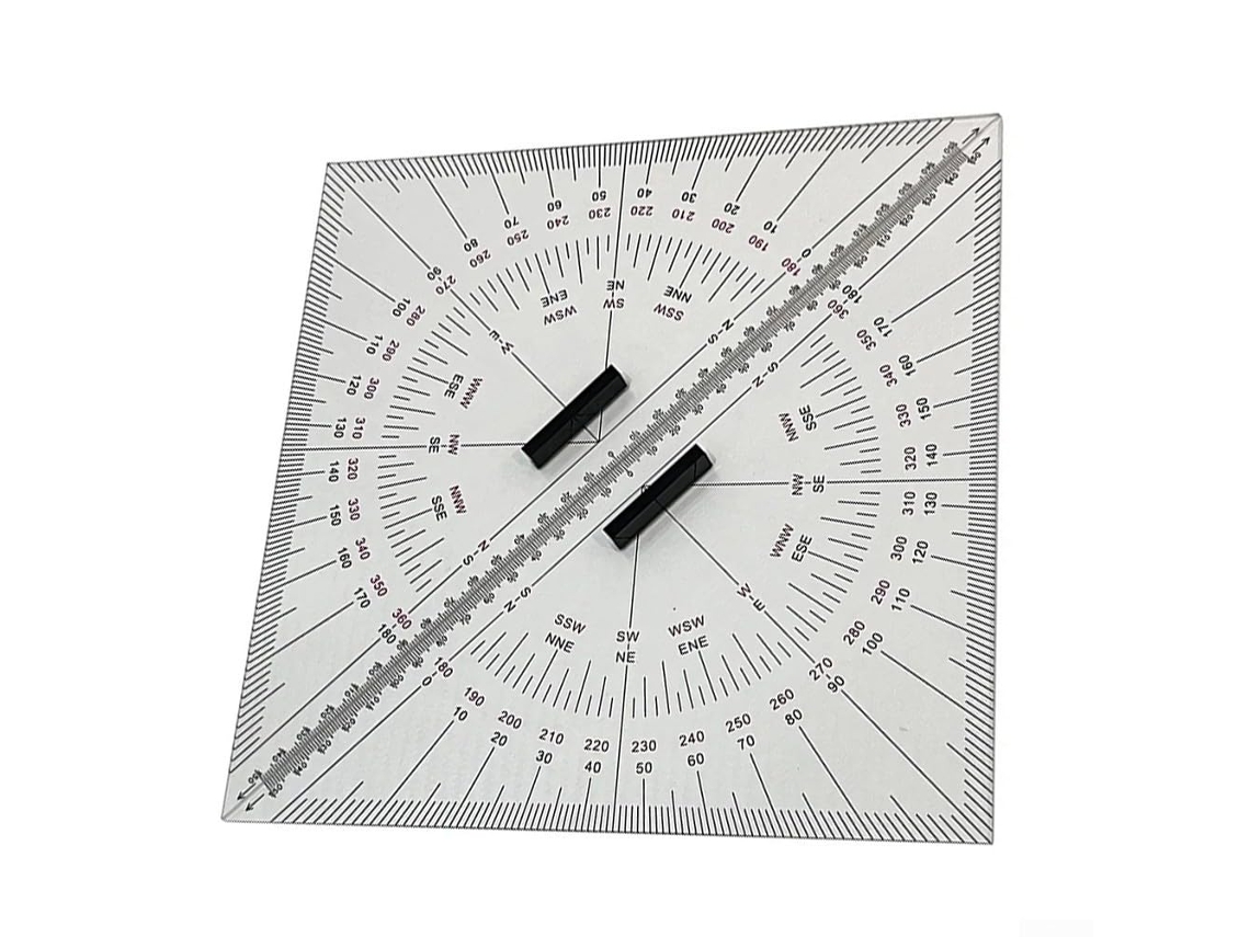 Esquadro De 300 Mm Para Plotagem Náutica E Desenho Técnico, Régua