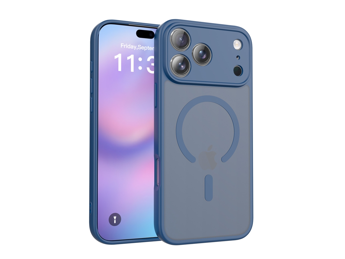 Capa Magnética Para Iphone 18 Pro – Azul-profundo, Cobertura Total, Resistente À Queda E Antirdigital