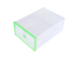 Caixa Organizadora De Sapatos Empilhável, Plástico Transparente Dobrável, Verde Olysi Shop
