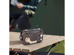Rádio Solar de Emergência com recarregável, LED, alarme, USB, GOKOCO