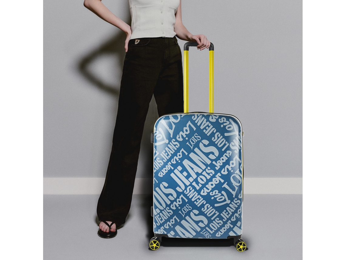 Mala de Viagem Média LOIS Kenner Denim Azul-Cinza 45X67 5X24 5 Cm 63L