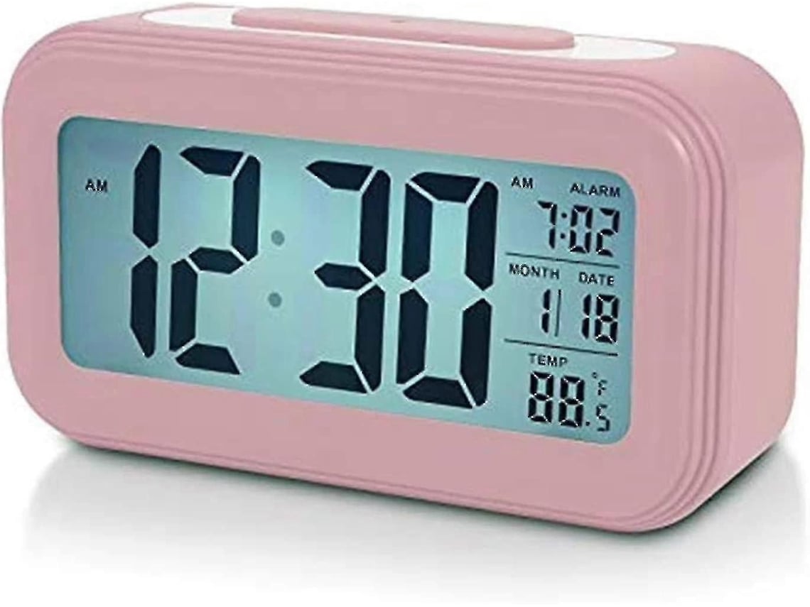 Despertador Digital A Pilhas Para Quarto, Com Visor Lcd E Função Soneca