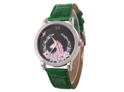 Reloj De Pareja Casual Unisex De Cuero Pu Verde De Mármol Zhoulianfa