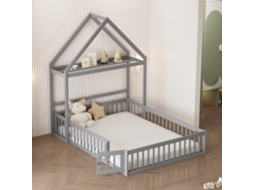 Cama Infantil 140x200 com Proteção Cinza