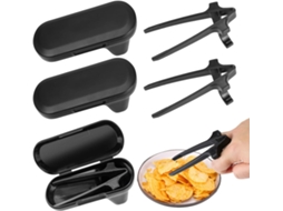 Palitos De Dedo Para Gamers(com Estojo), Palitos Para Petiscos, Palitos Para Petiscos De Mão, Pegador De Petiscos(preto, Pacote Com 3) Tfrf
