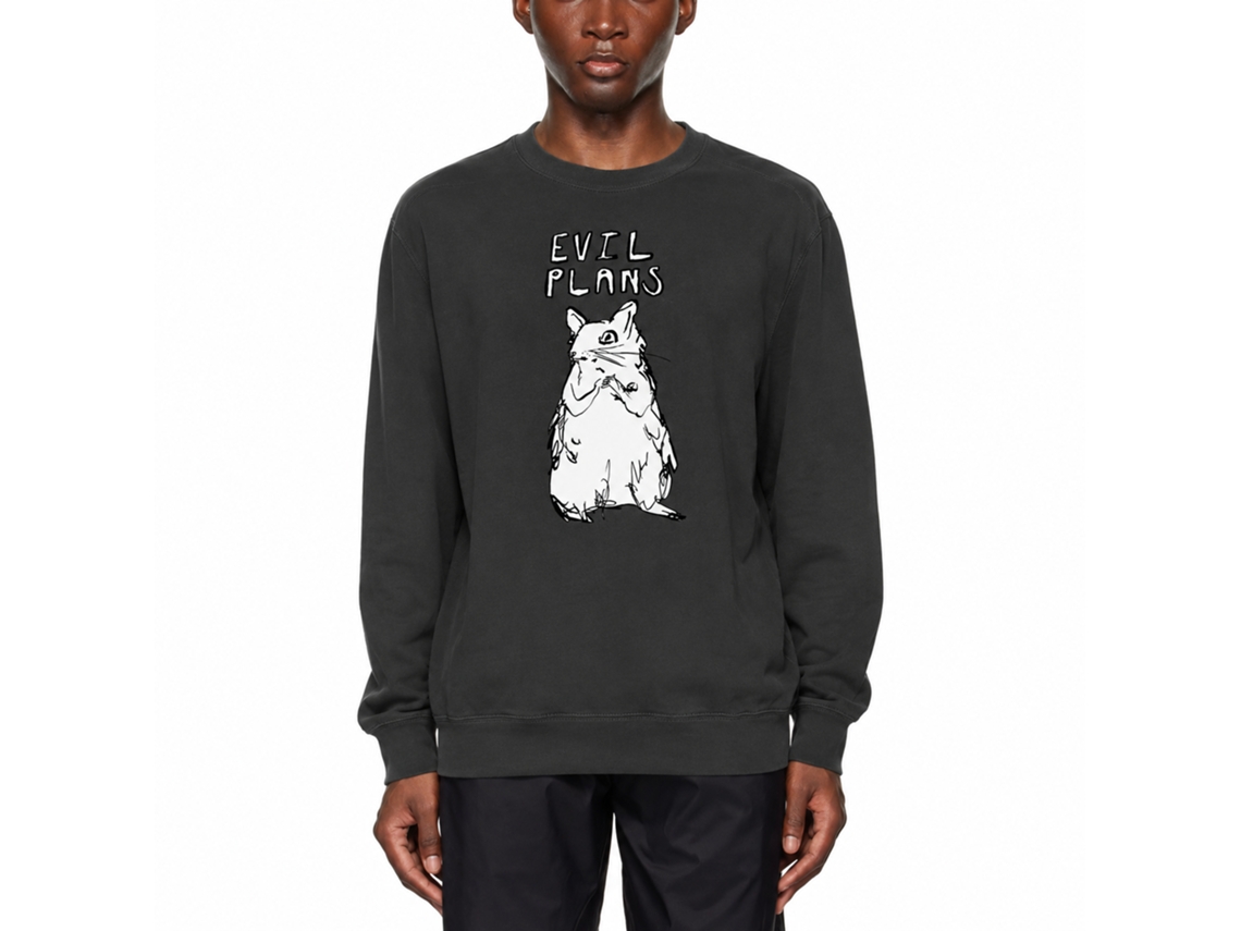 Rockinstone Evil Plans Black Sweatshirt Unique Designer Style