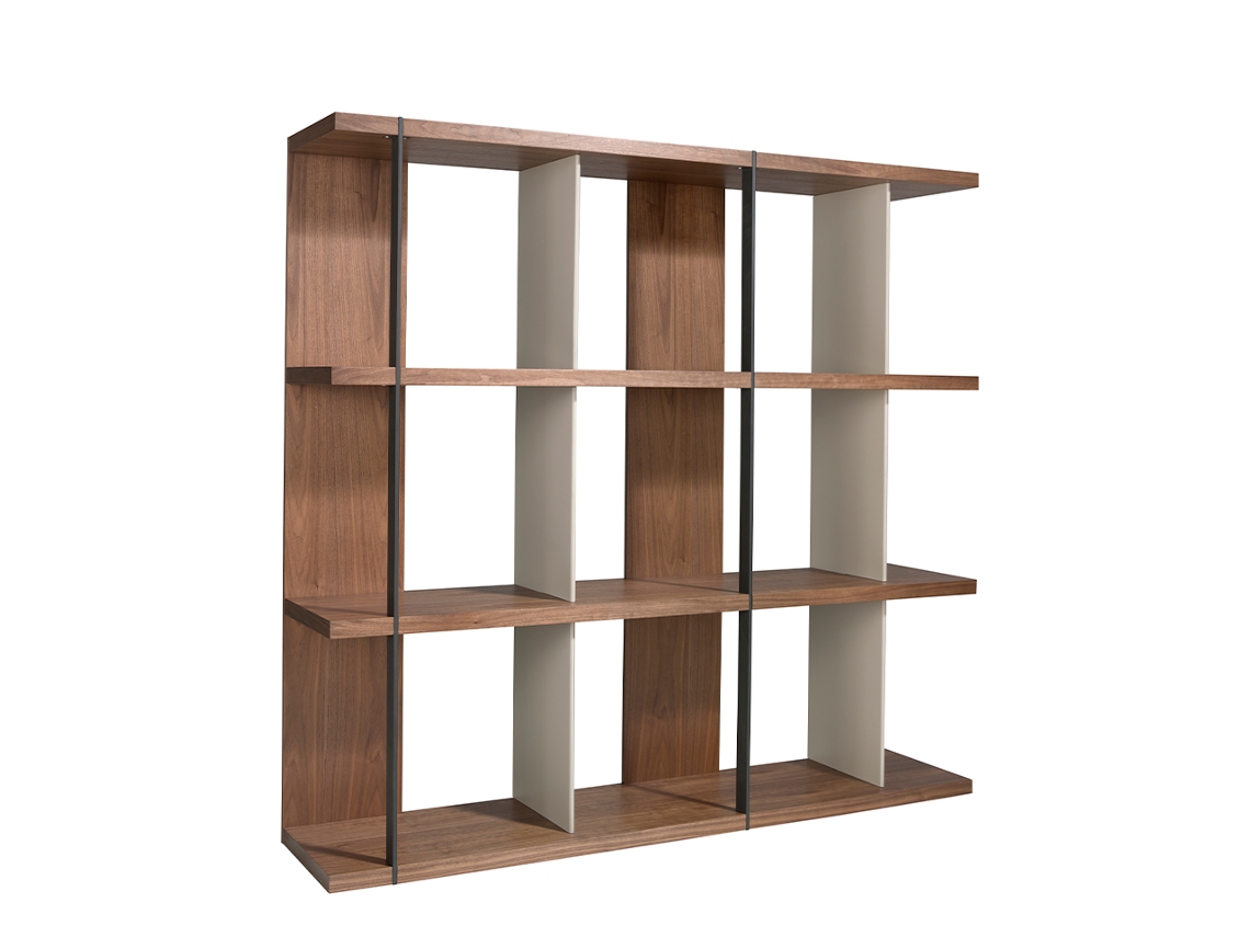 Estante ANGEL CERDA (180 x 40 x 170 cm - Folheado de Noz - Cinzento )