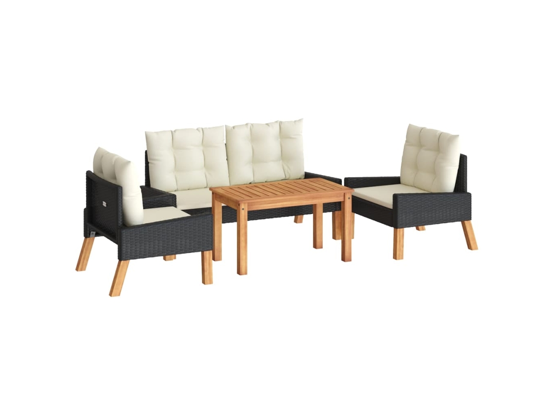 Garden Lounge Set, Garden Lounge Sets Vidaxl Preto Rattan / Vime