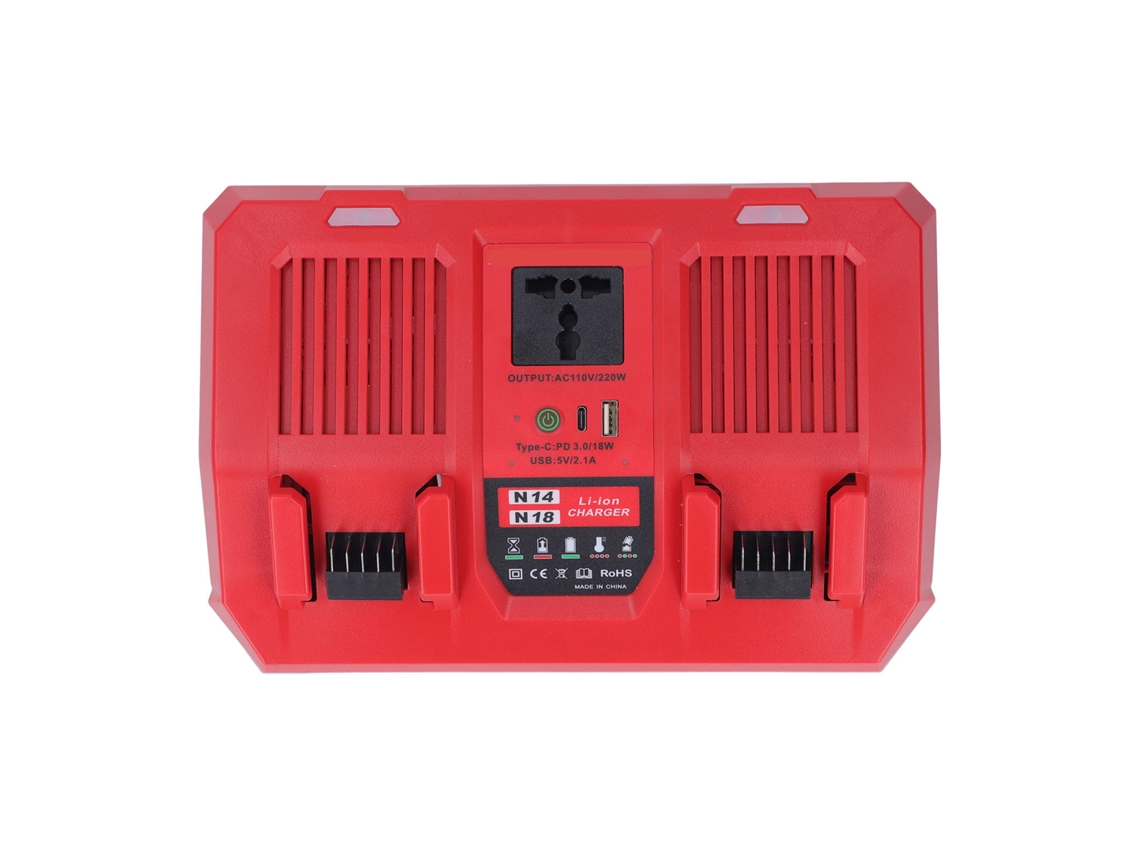 Carregador Rápido De Bateria M18 Lithium Com Duas Slots – Laxiscreed Para Inversor De 220w