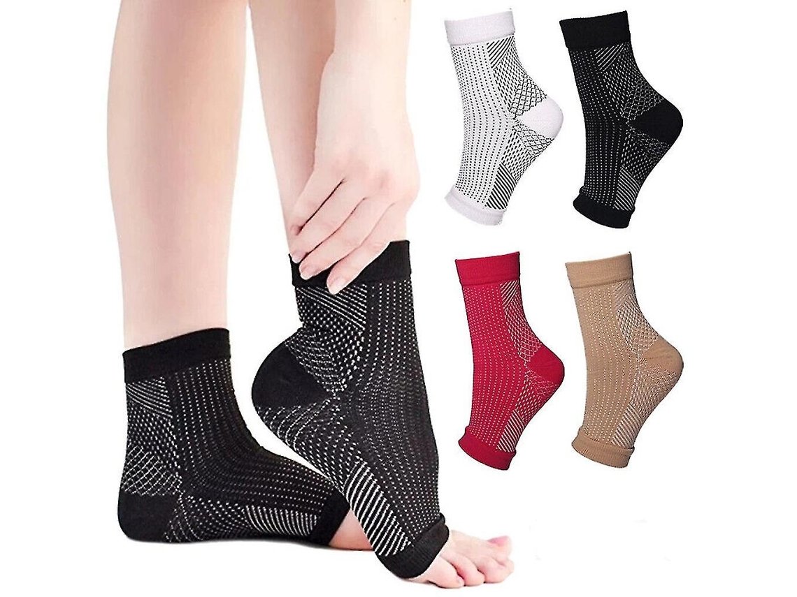 Lurelia Par De Meias De Compressão Amrelieve Soothesocks Para Neuropatia, Suporte De Tornozelo, Vermelho