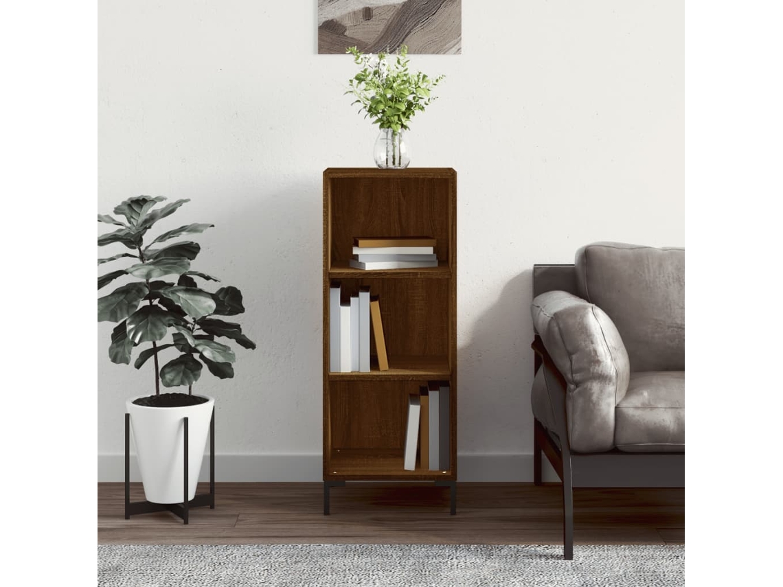 Aparador 34,5x32,5x90 cm en derivados de madera de roble marrón