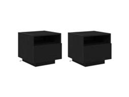 Conjunto de Armário de Cabeceira 2 Pcs Carvalho Preto 40x39x37 cm MAISON EXCLUSIVE