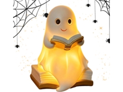 Luminária De Leitura Em Forma Fantasma, Feita De Resina Com Led E Luz Quente